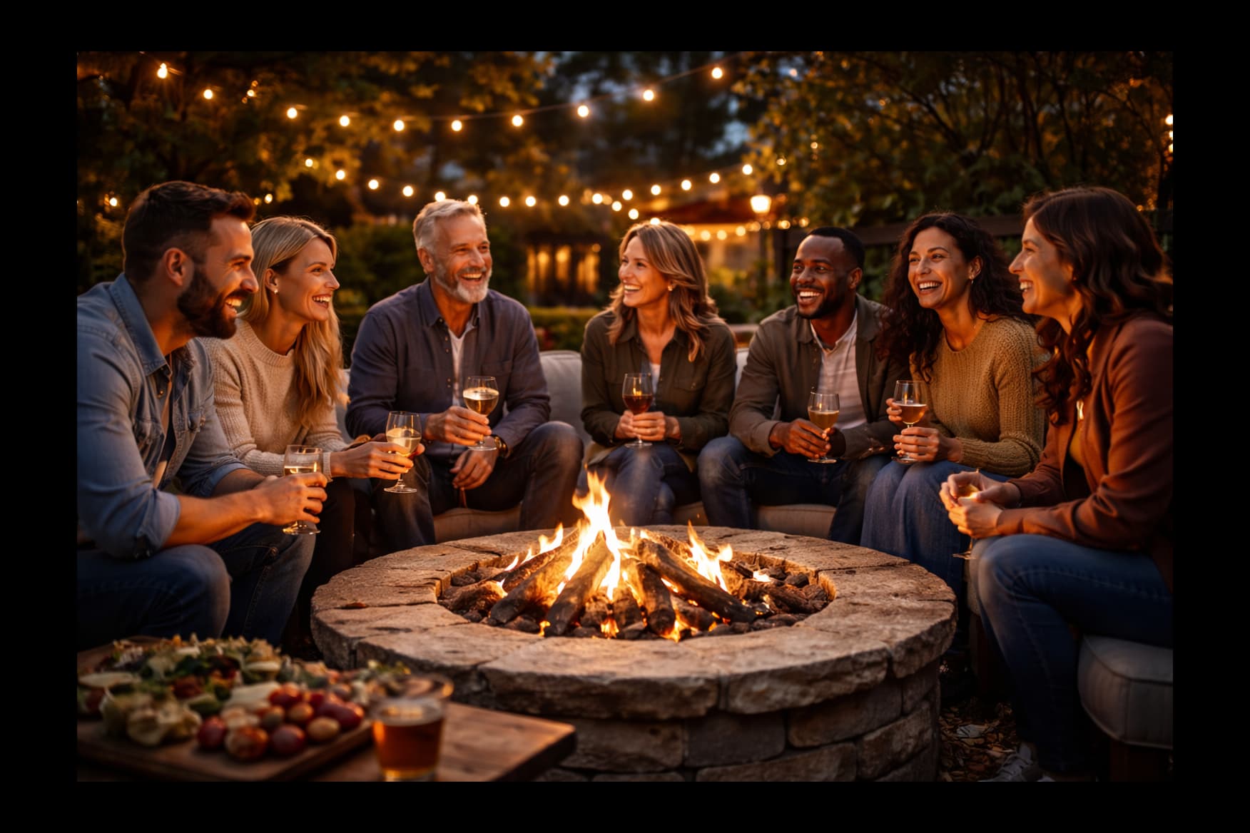 The fire pit at YAVA Kitchen & Brewhouse